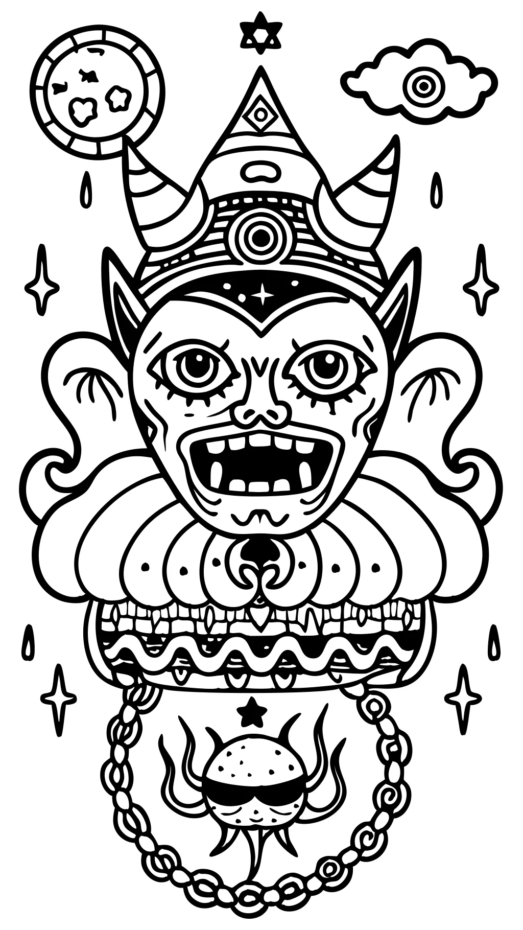 trippy creepy coloring pages